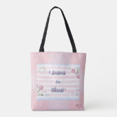 Sac fourre-tout de la Bible rose et blanc "Soeurs  (Dos)