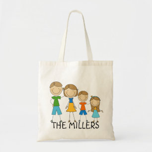 Sac fourre-tout de la famille de silhouettes perso