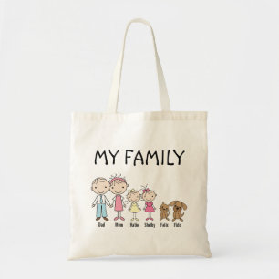 Sac fourre-tout de la famille de silhouettes perso