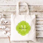 Sac fourre-tout de la femme de ménage Apple Green<br><div class="desc">Sacs fourre-tout de mariage monogrammed tendance personnalisés avec un original monogramme personnalisé,  texte d'aide-mémoire ou ajouter un nom ou un autre message. Cliquez sur Customiser pour modifier les polices de texte et les couleurs afin de créer un cadeau unique pour vos demoiselles d'honneur et votre mariage !</div>