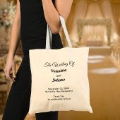 Sac fourre-tout de mariage de style typographique 