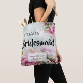 Sac fourre-tout de Mariage Pink Roses Bridesmaid a (De près)