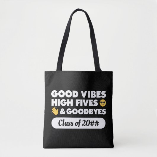 Sac fourre-tout de message Good Vibes Graduation (Devant)