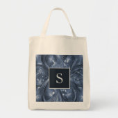 Sac fourre-tout de monogramme bleu Abstrait (Devant)