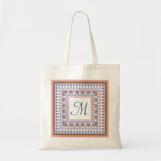 Sac fourre-tout de monogramme bordé style art popu (Devant)