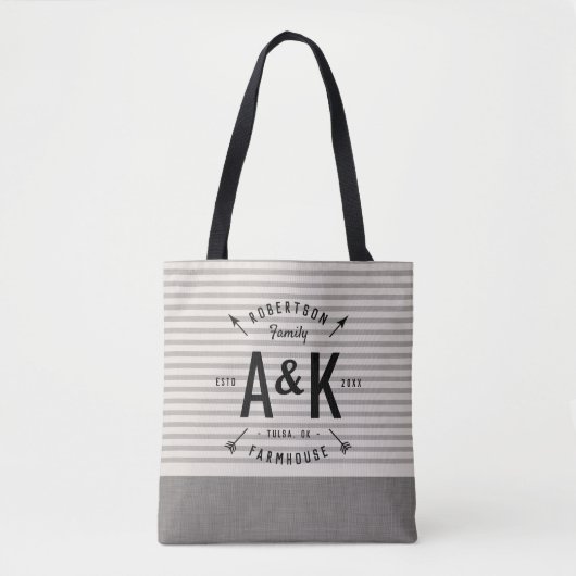 Sac fourre-tout de monogramme de la famille Rustic (Devant)