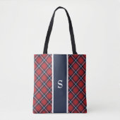 Sac fourre-tout de monogramme de la Marine rouge T (Devant)