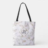 Sac fourre-tout de Monogramme en marbre blanc élég (Dos)