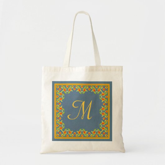 Sac fourre-tout de Monogramme frontalier Marigolds (Devant)