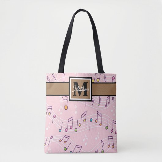 Sac fourre-tout de Monogramme musicien de note de  (Devant)