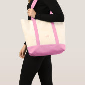 Sac fourre-tout de monogramme rose Preppy personna (Devant (produit))