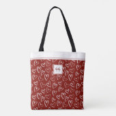 Sac fourre-tout de Motif du coeur blanc rouge (Dos)