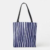 Sac fourre-tout de motif géométrique à bande bleue (Dos)
