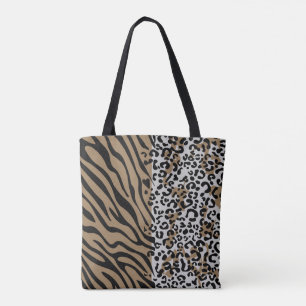 Sac fourre-tout de motif zèbre léopard animal