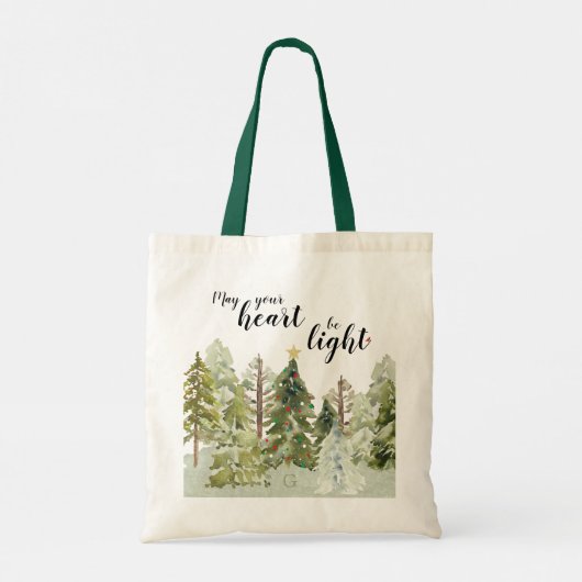 Sac fourre-tout de Noël de la forêt d'aquarelle ve (Dos)