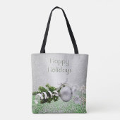 Sac fourre-tout de Noël de l'ornement d'argent bla (Dos)