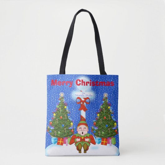 Sac fourre-tout de Noël des elfes endormis (Devant)