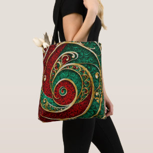 Sac fourre-tout de Noël Red Gold Green