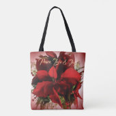 Sac fourre-tout de Noël rouge Poinsettia (Dos)
