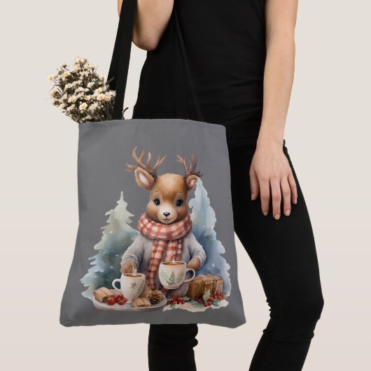 Sac fourre-tout de Noël rustique vintage (De près)
