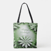 Sac fourre-tout de Noël vert Floral (Dos)