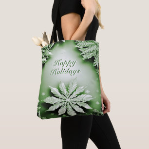 Sac fourre-tout de Noël vert Floral