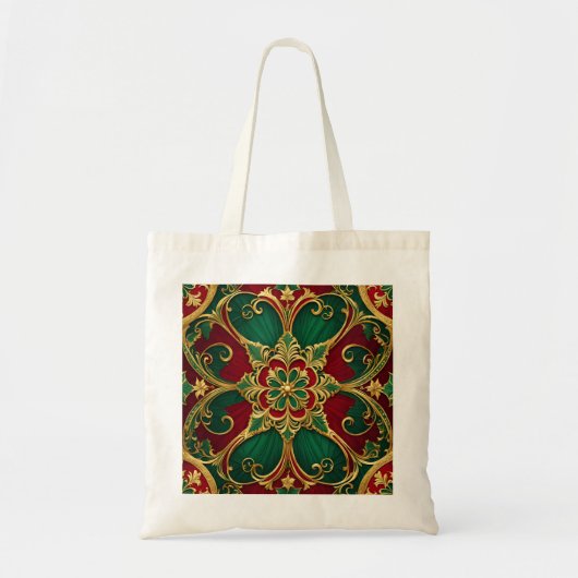Sac fourre-tout de Noël vert rouge (Devant)