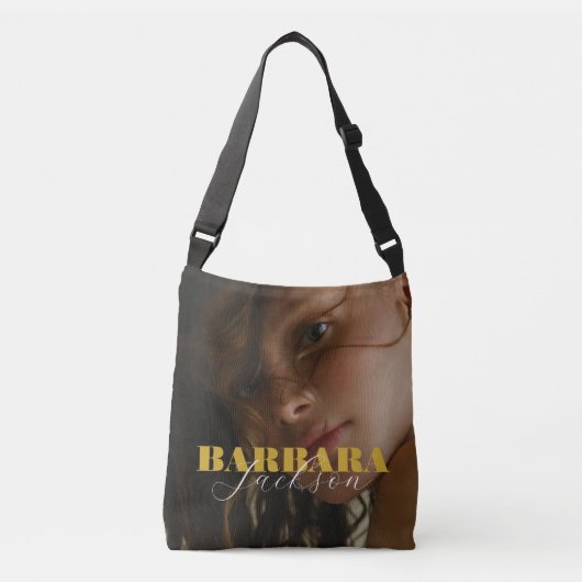 sac fourre-tout de nom de photo blush doré (Devant)