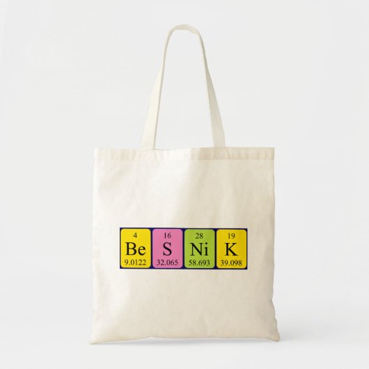 Sac fourre-tout de nom de table périodique Besnik (Devant)