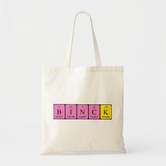Sac fourre-tout de nom de table périodique Binck (Devant)