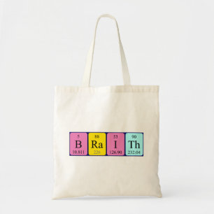 Sac fourre-tout de nom de table périodique Braith