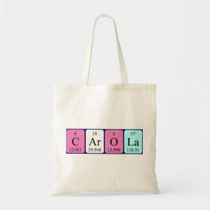 Sac fourre-tout de nom de table périodique Carola