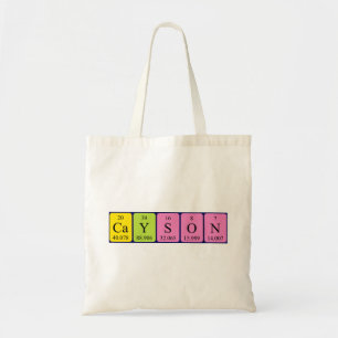Sac fourre-tout de nom de table périodique Cayson