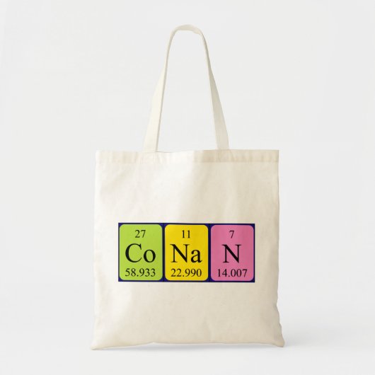 Sac fourre-tout de nom de table périodique Conan (Devant)