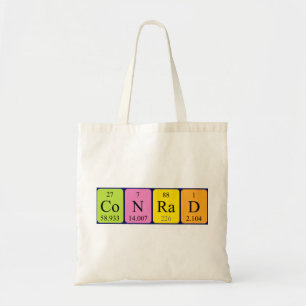 Sac fourre-tout de nom de table périodique Conrad