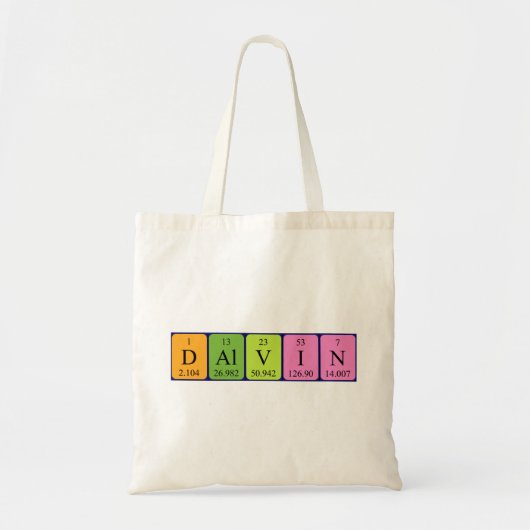 Sac fourre-tout de nom de table périodique Dalvin (Devant)