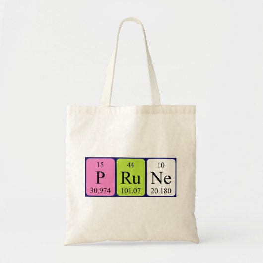 Sac fourre-tout de nom de table périodique de prun (Devant)