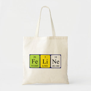 Sac fourre-tout de nom de table périodique Feline