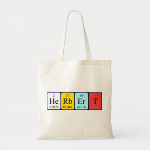 Sac fourre-tout de nom de table périodique Herber