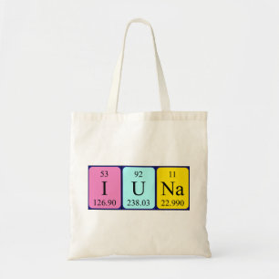 Sac fourre-tout de nom de table périodique Iuna