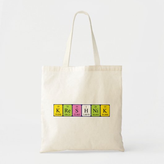 Sac fourre-tout de nom de table périodique Kreshni (Devant)
