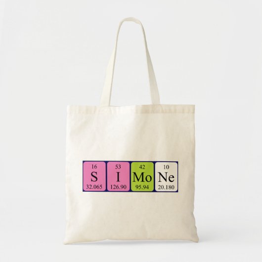 Sac fourre-tout de nom de table périodique Simone (Devant)