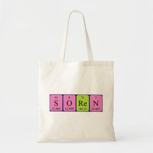 Sac fourre-tout de nom de table périodique Sören