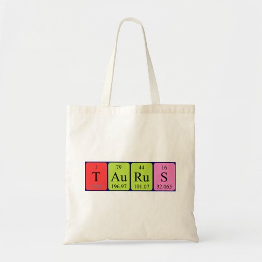 Sac fourre-tout de nom de table périodique Taurus (Devant)