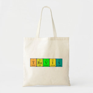 Sac fourre-tout de nom de table périodique Travis