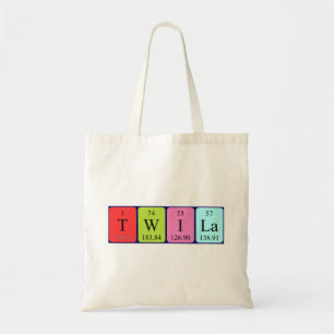 Sac fourre-tout de nom de table périodique Twila