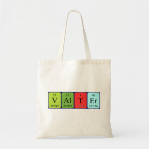 Sac fourre-tout de nom de table périodique Valter