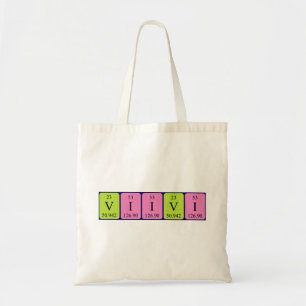 Sac fourre-tout de nom de table périodique Viivi