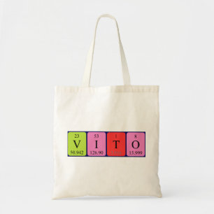 Sac fourre-tout de nom de table périodique Vito