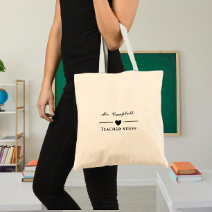 Sac fourre-tout de nom d'enseignant minimaliste